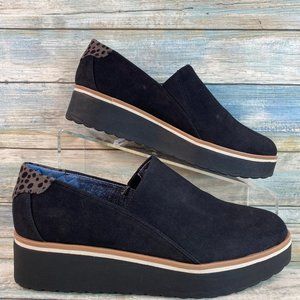 Dr Scholl's Womens Shoes Size 6M Black Wedge Heel Comfort Look Out Platform